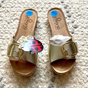 NEW gold leather sandals